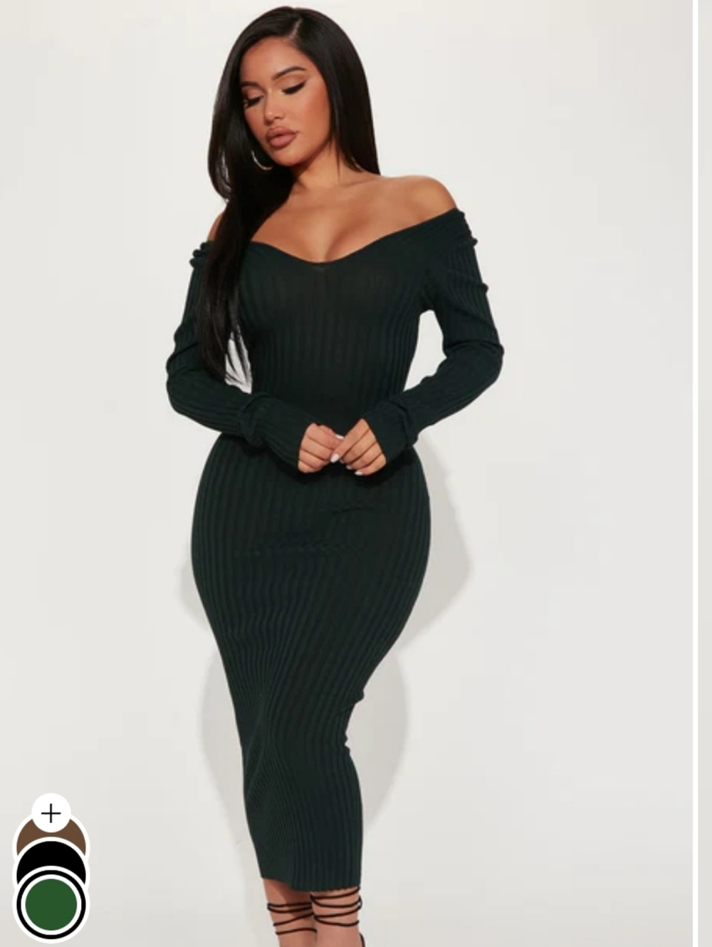 Large Fashion Nova Off The Shoulders Body Con Dress